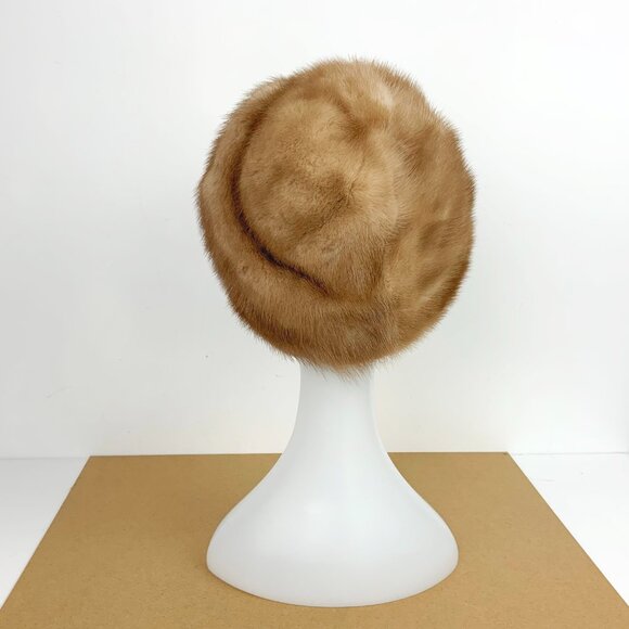 Pastel Mink Fur Hat Bucket Style Genuine Fur Sz 22" - Picture 5 of 15